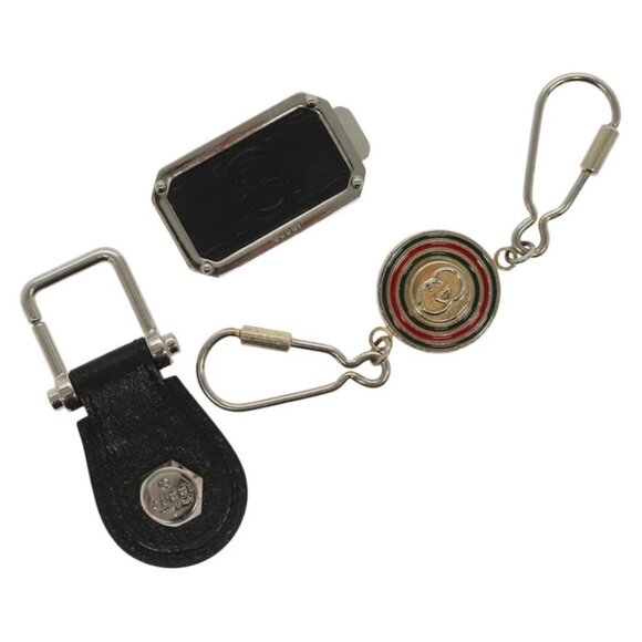 GUCCI Charm metal 3Set Black Silver Auth 133446 - Picture 1 of 11